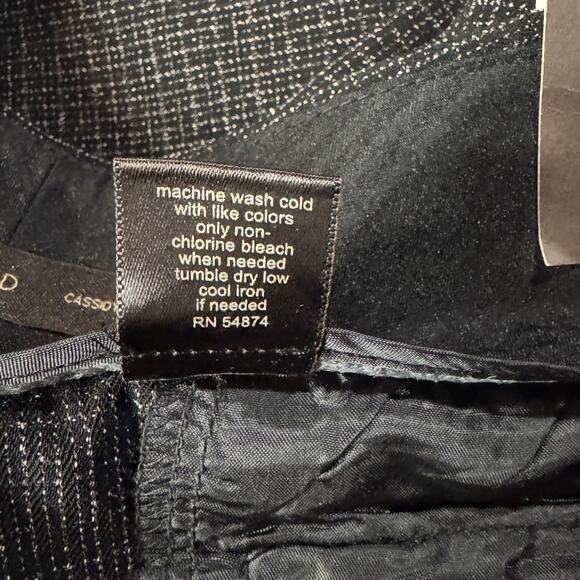 The Limited SZ 14 Cassidy Fit Flare Pants High Waisted Abstract Flat Front Black - Picture 8 of 8